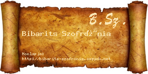 Bibarits Szofrónia névjegykártya